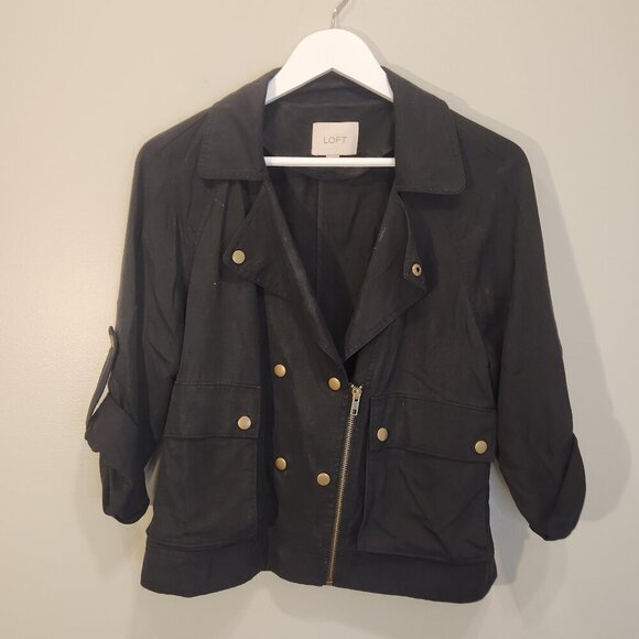 Loft Cropped Moto Jacket Versatile Grunge Biker Casual Seasonal Layer - Size S - Picture 1 of 8